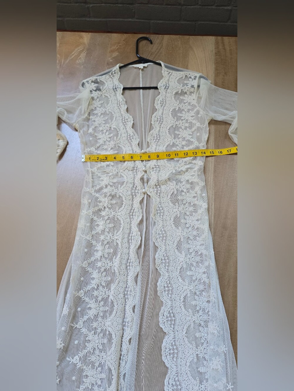 Main Strip Ivory Lace Sheer Robe